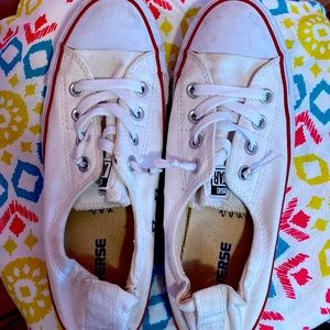 Converse white cinch back